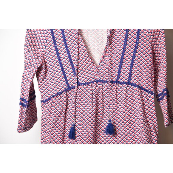 Boden Women Bohemian Geometric Lightweight Peasant Modest Top Size 4P - Picture 2 of 10